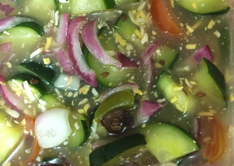 Steps to Prepare Speedy Marinated Cucumber Red Onion Salad