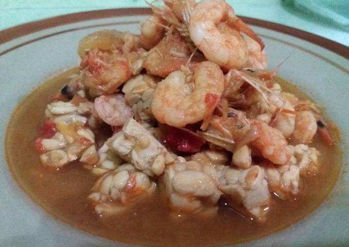 32. Udang tempe bumbu balado