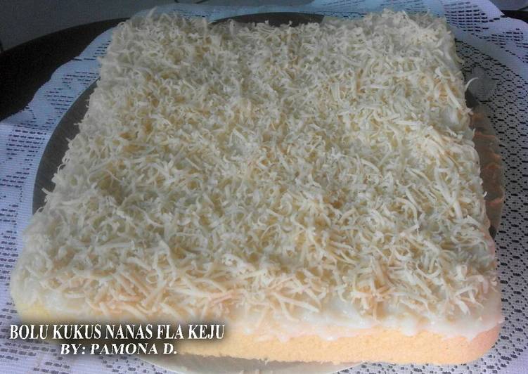 Cara mudah mengolah Bolu Kukus Nanas Fla Keju Anti Gagal