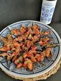 Mejillones con pipirrana