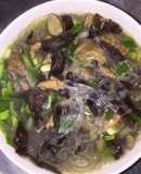 Canh miến nấu lòng gà