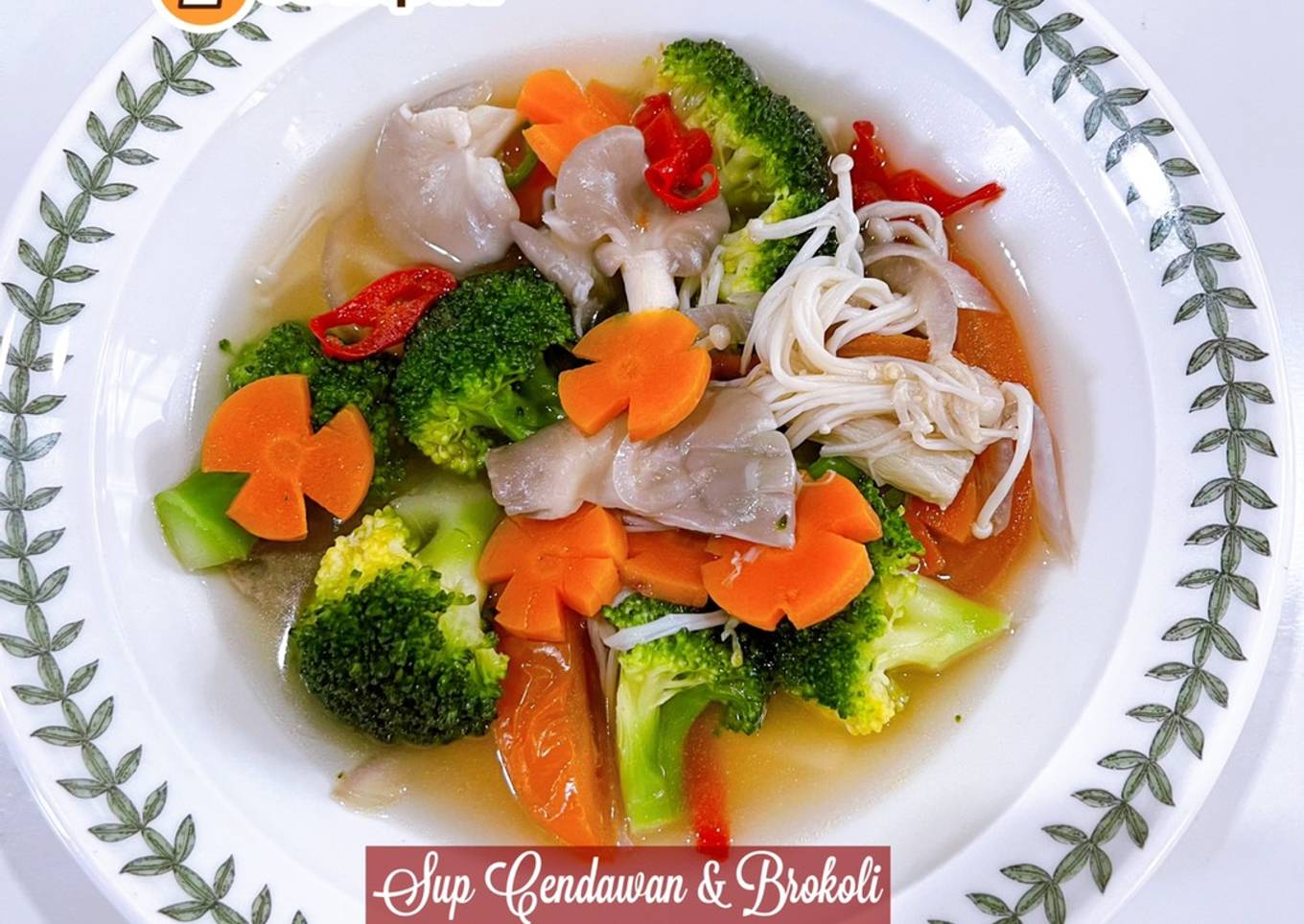 Sup jamur dan brokoli