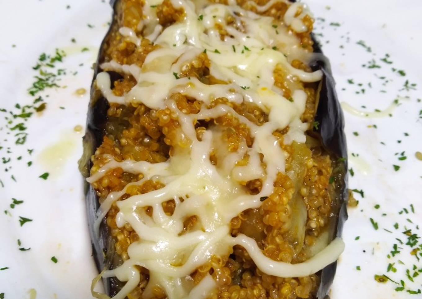 Berenjenas rellenas de quinoa y mozzarella 😋