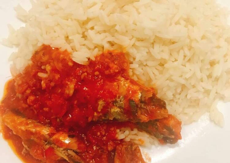 Recipe of Speedy Coconut rice and sardine sauce