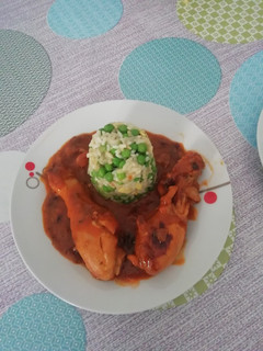 Una foto de Pollo a la naranja