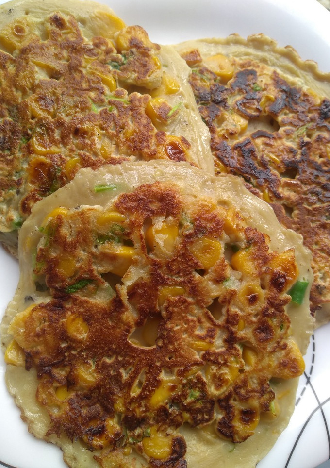 ஸ்வீட் கார்ன் பேன் கேக் (Sweetcorn pancake recipe in tamil) செய்முறை முக்கிய புகைப்படம்