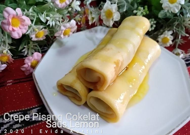 Crepe Pisang Cokelat Saus Lemon