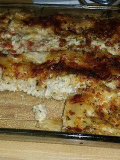A picture of Chicken bacon lasagna.