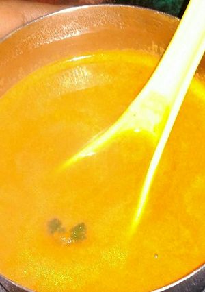 A picture of Tomato carrot soup.