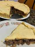 Torta medieval de carne com bacon
