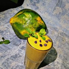 A picture of Banana,pawpaw, avocado smoothie#themechallenge.