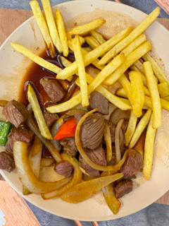 Foto de Carne em cubos acebolada aperitivo