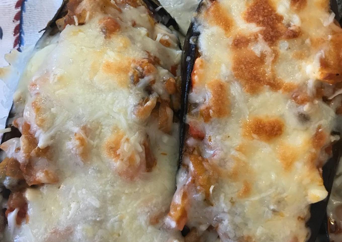 Berenjenas rellenas a la gallega con mozzarella