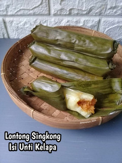 Foto resep Lontong Singkong Isi Unti Kelapa