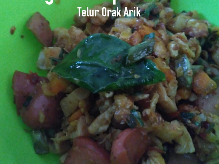 Cara Gampang Menyiapkan Resep 08. Osengan Campur Telur Orak Arik yang Enak Banget Anti Ribet, Mantap