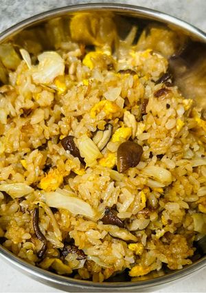 A picture of XO Sauce Fried Rice with Egg.