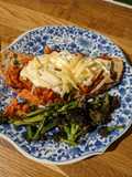 Salmon Nachos mince toast from Fridge raid leftovers