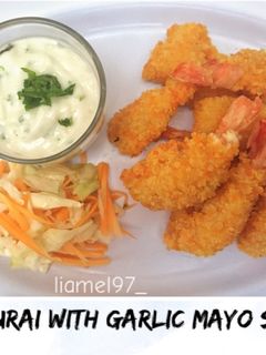 Foto resep Ebi Furai With Garlic Mayo Sauce