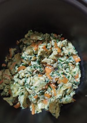 Foto resep Orak arik telur siram kaldu, bayam & udang MPASI 1Tahun+