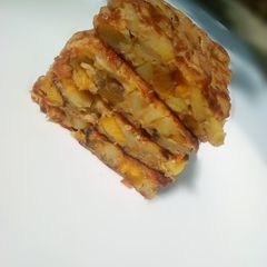 Potato and plantain omelette A picture of Potato and plantain omelette.