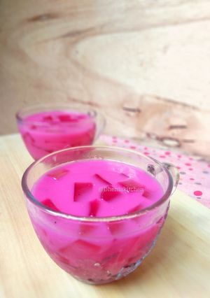 Foto resep Minuman es jelly buah naga