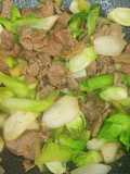 Cải mầm đá xào thịt bò