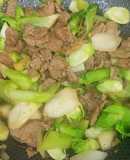 Cải mầm đá xào thịt bò