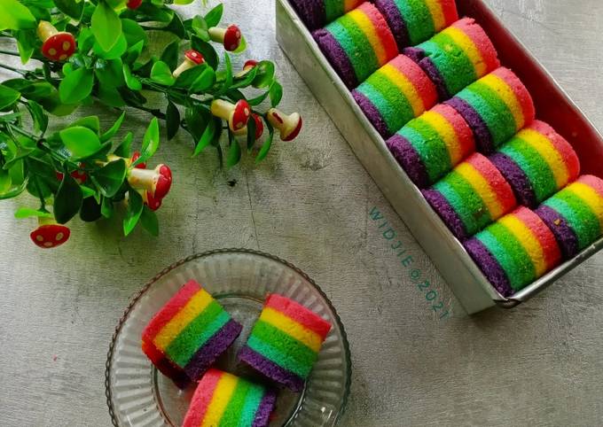 Resep Rainbow Roll Cake, Lezat Sekali