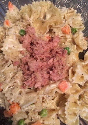 Una foto de Pasta de moño con queso