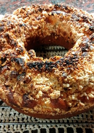 Una foto de Torta con manzana, membrillo y un crumble maravilloso