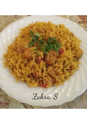 A picture of Simple Prawns Pulao.