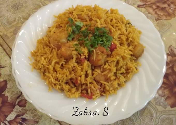 Simple Prawns Pulao