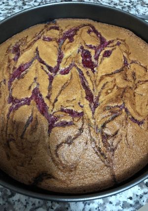Una foto de Queque de avena con pulpa de frambuesa