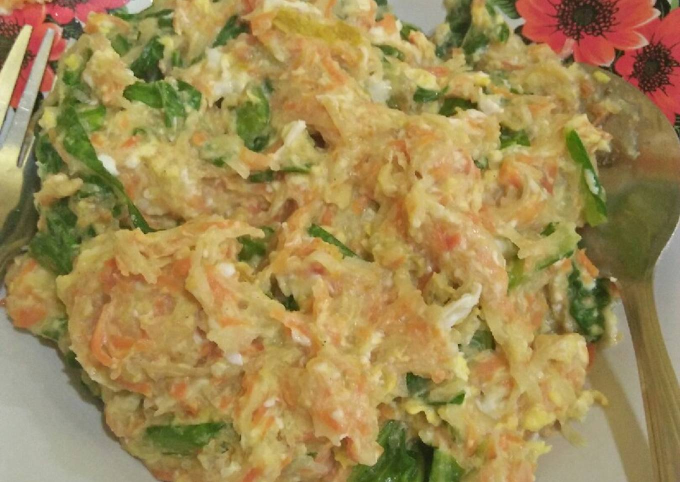 Resep sayur sawi kentang dn wortel telur capcai bubur rica2,diet