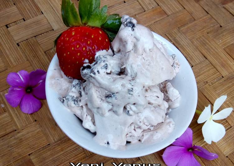 Resep Es krim susu oreo Anti Gagal