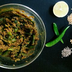 A picture of Green Chilli Pickle.
