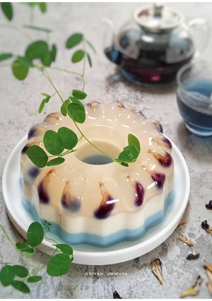 Foto resep Puding Lapis Bunga Telang