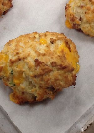 A picture of Bacon Cheddar Scones.