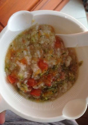 Foto resep MPASI 8+ (Slow Cooker) Bubur Sapi Sayur Mayur
