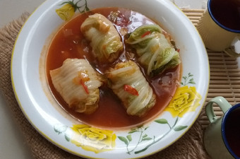 Resep Sawi Putih Gulung Isi Ayam Gampang