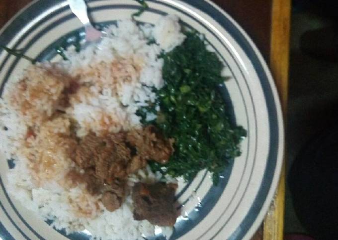 Easiest Way to Make Favorite Beef stew served with Rice and veges