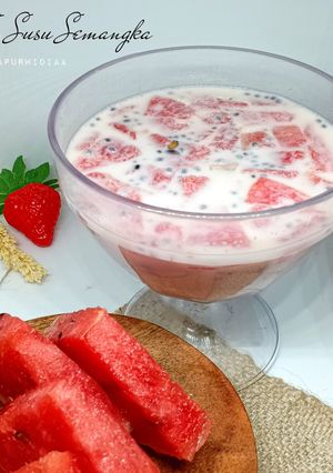 Foto resep Es susu semangka + nangka