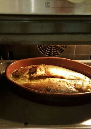 Una foto de Lubina al horno