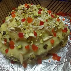 A picture of Badam Rabdi cake.