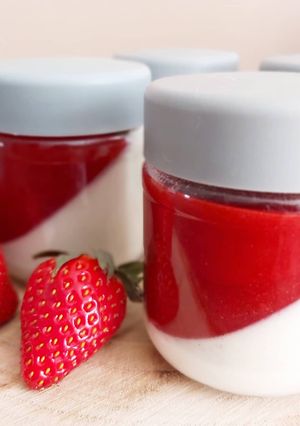 Une photo de Panna Cotta Vanille et son coulis 🍓fraise-menthe