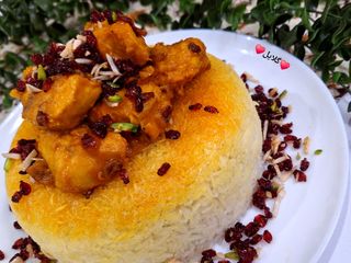 زرشک پلو با مرغ پرتقالی 😋