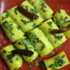 Moong Dal Khandvi A picture of Moong Dal Khandvi .