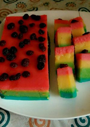 Foto resep Kue Lumpur Kukus Rainbow