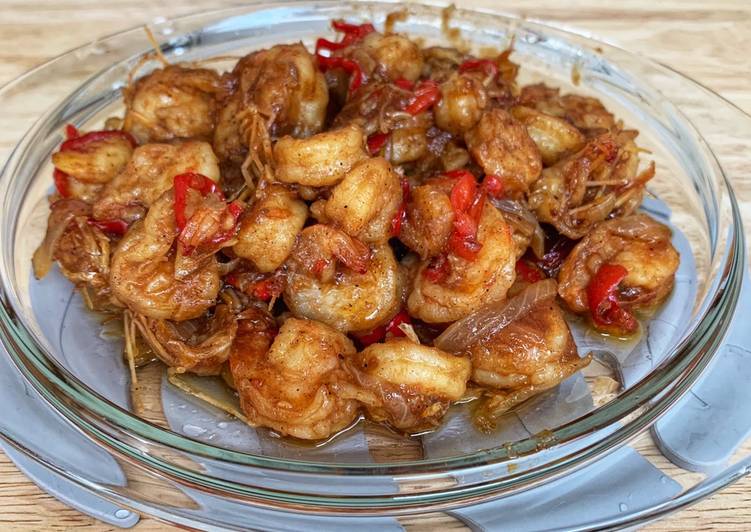 Cara Menyiapkan Udang saus inggris yang Lezat