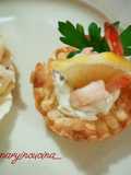 Cestini in sfoglia con gamberetti